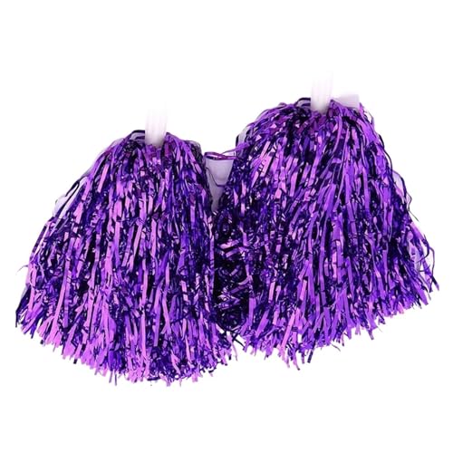 HYFEUOKF Cheerleader Bommel Griff Cheerleading Cheering Ball Club Sport Supplies Cheerleader Pompons Dance Party Decorator for Cheerleader(Purple) von HYFEUOKF