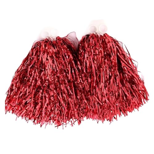 HYFEUOKF Cheerleader Bommel Griff Cheerleading Cheering Ball Club Sport Supplies Cheerleader Pompons Dance Party Decorator for Cheerleader(Red) von HYFEUOKF