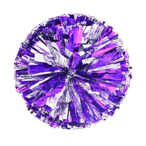HYFEUOKF Cheerleader Bommel Pompons jubelnde Pompons gelten for Sportwettkämpfe und Gesangskonzerte for Cheerleader(Ring Purple Sliver) von HYFEUOKF