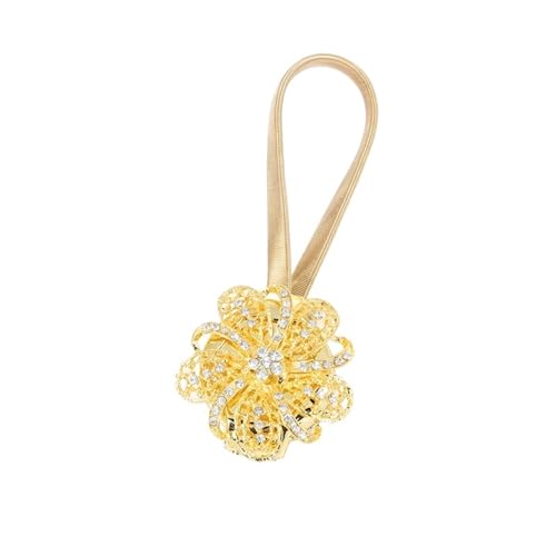 HYFEUOKF Vorhang Raffhalter Gedreht 2PCS Starke Magnet Vorhang Raffhalter Blume Geformt Magnetische Vorhänge Schnalle Fenster Screening Clip Zimmer Zubehör Attache Fur VorhäNge(Golden 1) von HYFEUOKF