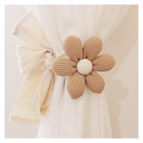 HYFEUOKF Vorhang Raffhalter Gedreht 3PC Blume Vorhang Raffhalter Fenster Vorhang Schnalle Clip Kinderzimmer Hängen Vorhang Halter Raffhalter Vorhang Zubehör Dekor Fur VorhäNge(Khaki) von HYFEUOKF