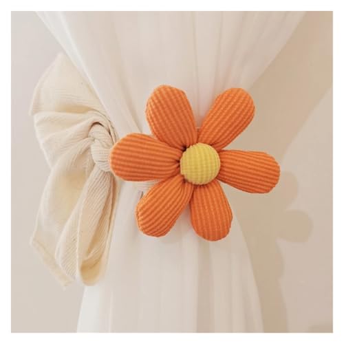 HYFEUOKF Vorhang Raffhalter Gedreht 3PC Blume Vorhang Raffhalter Fenster Vorhang Schnalle Clip Kinderzimmer Hängen Vorhang Halter Raffhalter Vorhang Zubehör Dekor Fur VorhäNge(Orange) von HYFEUOKF