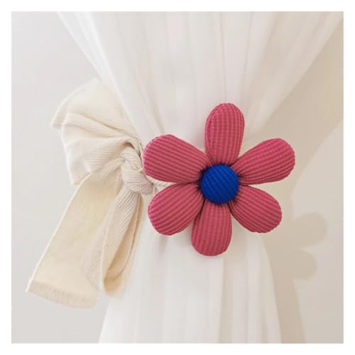 HYFEUOKF Vorhang Raffhalter Gedreht 3PC Blume Vorhang Raffhalter Fenster Vorhang Schnalle Clip Kinderzimmer Hängen Vorhang Halter Raffhalter Vorhang Zubehör Dekor Fur VorhäNge(Rose red) von HYFEUOKF