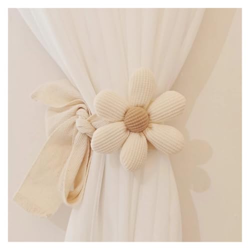 HYFEUOKF Vorhang Raffhalter Gedreht 3PC Blume Vorhang Raffhalter Fenster Vorhang Schnalle Clip Kinderzimmer Hängen Vorhang Halter Raffhalter Vorhang Zubehör Dekor Fur VorhäNge(White) von HYFEUOKF