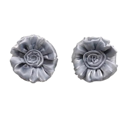 HYFEUOKF Vorhang Raffhalter Gedreht 4 Stück Fashion Voile Drape Tieback Tieback Tie Holder Home Decor Rose Flower Window Curtain Fur VorhäNge(Grey) von HYFEUOKF