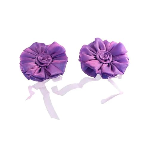 HYFEUOKF Vorhang Raffhalter Gedreht 4 Stück Fashion Voile Drape Tieback Tieback Tie Holder Home Decor Rose Flower Window Curtain Fur VorhäNge(Purple) von HYFEUOKF