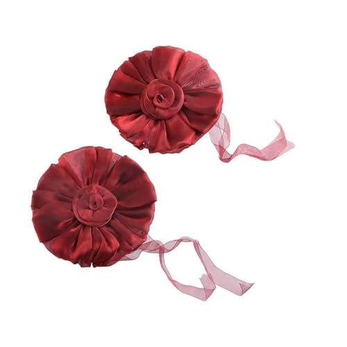 HYFEUOKF Vorhang Raffhalter Gedreht 4 Stück Fashion Voile Drape Tieback Tieback Tie Holder Home Decor Rose Flower Window Curtain Fur VorhäNge(Red) von HYFEUOKF