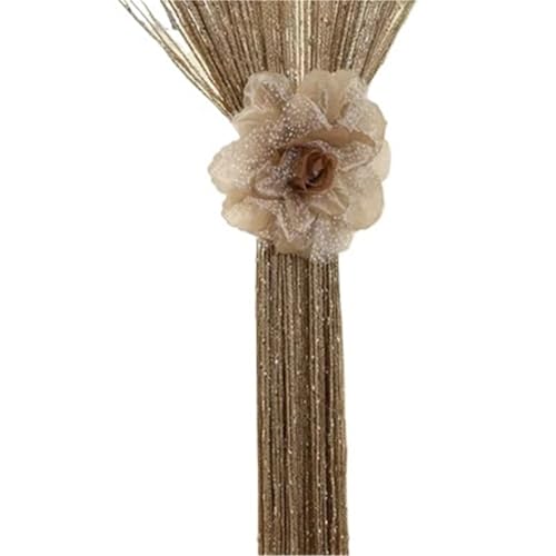 HYFEUOKF Vorhang Raffhalter Gedreht 4 Stück Vorhang-Clip-on-Krawatte, Pfingstrosen-Blumenrücken, Raffhalter-Halterung, einfache Selbstklebende Design-Installation Fur VorhäNge(Champagne) von HYFEUOKF