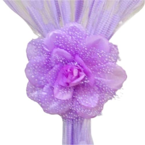 HYFEUOKF Vorhang Raffhalter Gedreht 4 Stück Vorhang-Clip-on-Krawatte, Pfingstrosen-Blumenrücken, Raffhalter-Halterung, einfache Selbstklebende Design-Installation Fur VorhäNge(Purple) von HYFEUOKF
