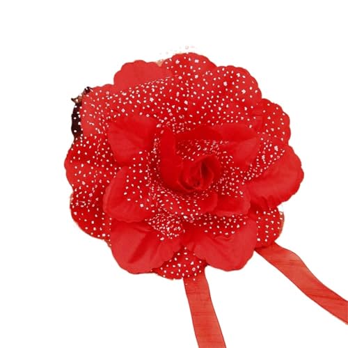 HYFEUOKF Vorhang Raffhalter Gedreht 4 stücke Pfingstrose Blume Fenster Vorhang Riemen Vorhang Clip Vorhang Halter Raffhalter Schnalle Clips Hängen Raffhalter Vorhang Hause Decor Fur VorhäNge(Red) von HYFEUOKF