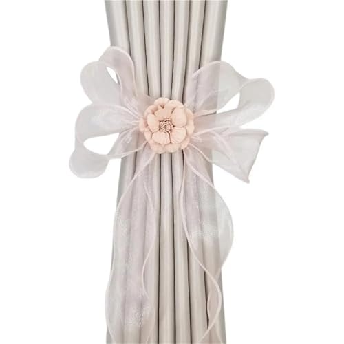 HYFEUOKF Vorhang Raffhalter Gedreht 6 Stück Vorhanghalter, exquisiter Blumen-Dekor-Stil, Fenstervorhang-Raffhalter, Haushaltsbedarf Fur VorhäNge(Pink) von HYFEUOKF