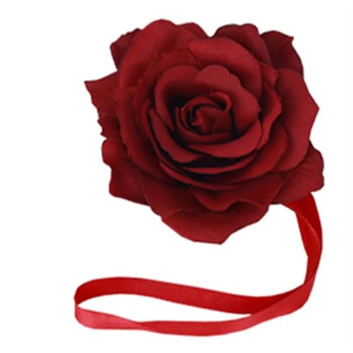 HYFEUOKF Vorhang Raffhalter Gedreht Blumen Magnetische Vorhang Clip Vorhang Halter Raffhalter Schnalle Clips Hängende Kugel Schnalle Raffhalter Vorhang Zubehör Wohnkultur Fur VorhäNge(Red,4 pcs) von HYFEUOKF