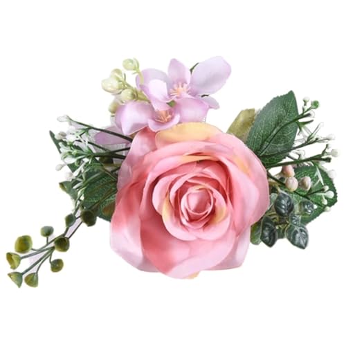 HYFEUOKF Vorhang Raffhalter Gedreht Blumen-Vorhanghalter, 4 Stück, künstliche Rosenblüten, Fenstervorhänge, Raffhalter, Clips, Zubehör for Hochzeitsdekoration Fur VorhäNge(P) von HYFEUOKF