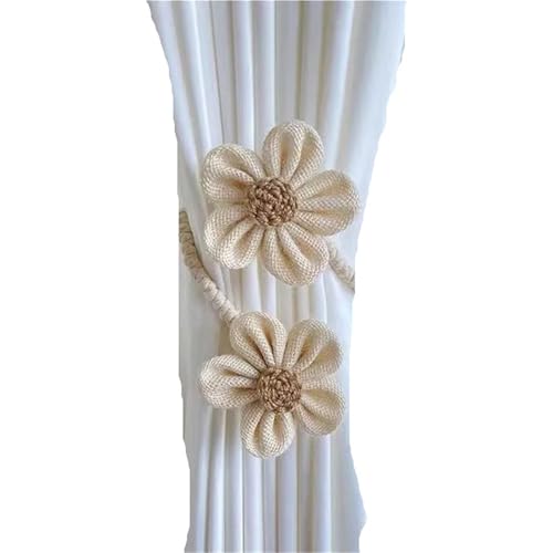 HYFEUOKF Vorhang Raffhalter Gedreht Magnetische Vorhang-Krawattenhalter mit Blumenmuster, Halteklammern, Schnallen-Clips, Zubehörstangen, Zubehör, Hakenhalter, Heimdekorationen Fur VorhäNge(White) von HYFEUOKF