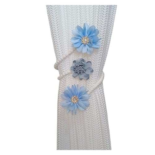 HYFEUOKF Vorhang Raffhalter Gedreht Zweig Blume kreative Vorhang Riemen vielseitige Vorhang Schnalle Krawatte Schnalle Bündel Seil Kordelzug Krawatte Fur VorhäNge(B Blue) von HYFEUOKF