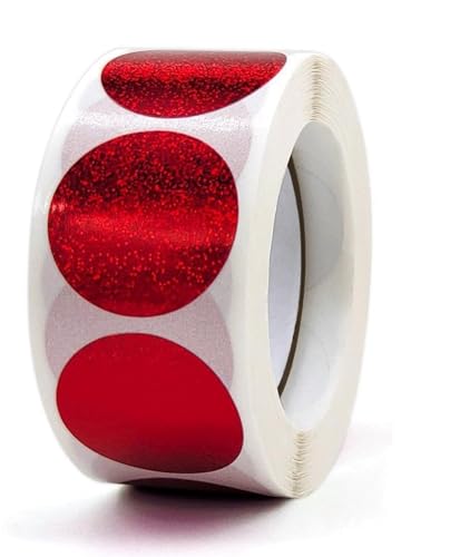 PräGeaufkleber 100-500 stücke Gold Glitter Versiegelung Label Runde Laser Aufkleber Party Handgemachte Nette Umschlag Business Stationäre Fur Dekorative(Red,500PCS) von HYFEUOKF