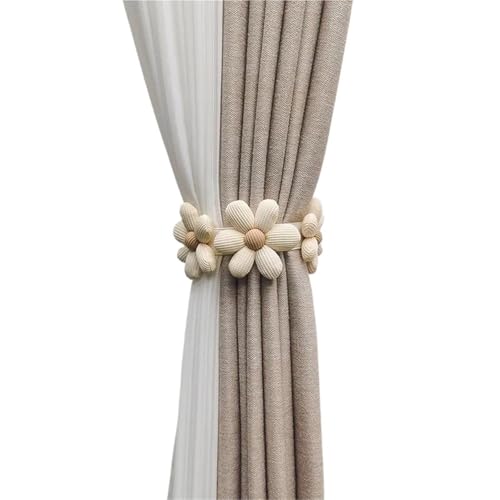 Vorhang Raffhalter Gedreht 2 Stück moderne und minimalistische Blumenvorhänge mit Trägern und elastischen Bändern, Vorhangschlösser, Vorhangschnur-Clips, Wohndekoration Fur VorhäNge(Beige-three) Vorhang Raffhalter Gedreht 2 Stück moderne und minimalistische Blumenvorhänge mit Trägern und elastischen Bändern, Vorhangschlösser, Vorhangschnur-Clips, Wohndekoration Fur VorhäNge(Beige-three) von HYFEUOKF