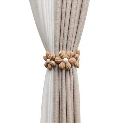 Vorhang Raffhalter Gedreht 2 Stück moderne und minimalistische Blumenvorhänge mit Trägern und elastischen Bändern, Vorhangschlösser, Vorhangschnur-Clips, Wohndekoration Fur VorhäNge(Brown-three) Vorhang Raffhalter Gedreht 2 Stück moderne und minimalistische Blumenvorhänge mit Trägern und elastischen Bändern, Vorhangschlösser, Vorhangschnur-Clips, Wohndekoration Fur VorhäNge(Brown-three) von HYFEUOKF
