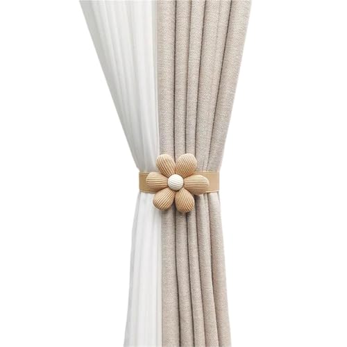 Vorhang Raffhalter Gedreht 2 Stück moderne und minimalistische Blumenvorhänge mit Trägern und elastischen Bändern, Vorhangschlösser, Vorhangschnur-Clips, Wohndekoration Fur VorhäNge(Brown-one) von HYFEUOKF