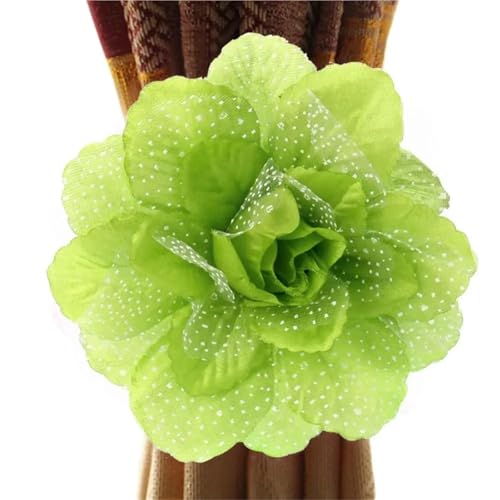 Vorhang Raffhalter Gedreht 4 Stück Seide Pfingstrose Blume Fenster Vorhang Riemen Vorhang Clip Vorhang Halter Raffhalter Schnalle Clips Hängen Raffhalter Vorhang Home Decor Fur VorhäNge(Green 13x50cm) von HYFEUOKF