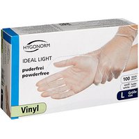 HYGONORM unisex Einmalhandschuhe IDEAL LIGHT weiß Größe L, 100 St. von HYGONORM