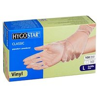 HYGOSTAR unisex Einmalhandschuhe CLASSIC transparent Größe L 100 St. von HYGOSTAR