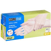 HYGOSTAR unisex Einmalhandschuhe IDEAL LONG weiß Größe M 100 St. von HYGOSTAR