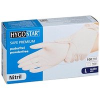 HYGOSTAR unisex Einmalhandschuhe SAFE PREMIUM weiß Größe L, 100 St. von HYGOSTAR