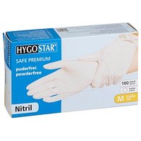 HYGOSTAR unisex Einmalhandschuhe SAFE PREMIUM weiß Größe M 100 St. von HYGOSTAR