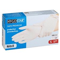 HYGOSTAR unisex Einmalhandschuhe SAFE PREMIUM weiß Größe S 100 St. von HYGOSTAR