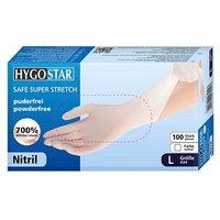 HYGOSTAR unisex Einmalhandschuhe SAFE SUPER STRETCH weiß Größe L 100 St. von HYGOSTAR