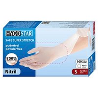 HYGOSTAR unisex Einmalhandschuhe SAFE SUPER STRETCH weiß Größe S 100 St. von HYGOSTAR