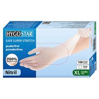 HYGOSTAR unisex Einmalhandschuhe SAFE SUPER STRETCH weiß Größe XL 100 St. von HYGOSTAR