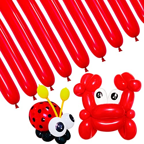 100 Stück lange rote dünne Tierballons für DIY-Modellierung, Geburtstagsfeier, Hochzeitstag von HYKJNBW