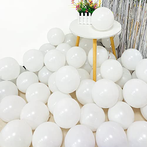 25,4 cm weiße Party-Luftballons, 50 Stück, starke dicke Latex-Luftballons für Geburtstag, Kinderparty, Hochzeiten, Babypartys, Veranstaltungen, Dekorationen, Zubehör (weiß, 50 Stück 25,4 cm) von HYKJNBW
