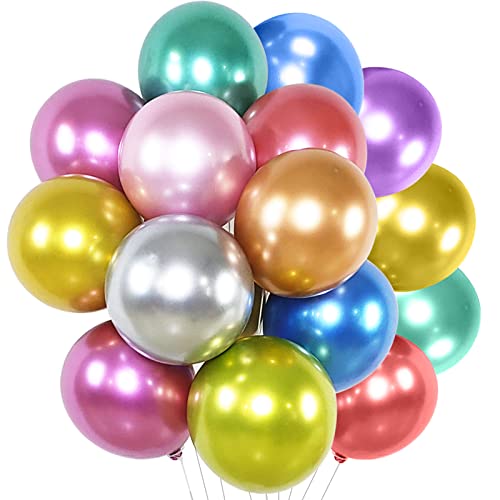 50 Stück Metallic-Luftballons 12 zoll Chrom Farben mehrfarbig glänzend Latex-Luftballons für Geburtstag Hochzeit Party Dekoration 50 Stück Metallic-Luftballons 12 zoll Chrom Farben mehrfarbig glänzend Latex-Luftballons für Geburtstag Hochzeit Party Dekoration von HYKJNBW