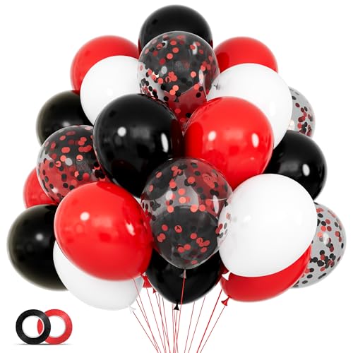 68-teiliges Ballon-Set in Schwarz, Rot, Weiß von HYKJNBW