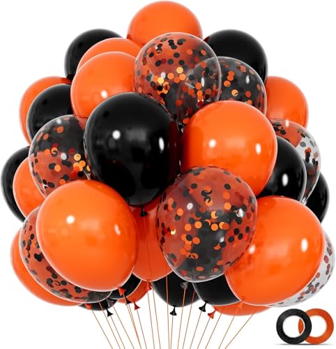 68Pcs Schwarz und Orangefarbene Luftballons, Schwarzer Ballon 12 Zoll Konfetti Ballons Orange Latex Ballon Set für Geburtstag Fade-Resistant für Halloween, Graduation Spooky Party Dekorationen. 68Pcs Schwarz und Orangefarbene Luftballons, Schwarzer Ballon 12 Zoll Konfetti Ballons Orange Latex Ballon Set für Geburtstag Fade-Resistant für Halloween, Graduation Spooky Party Dekorationen. von HYKJNBW