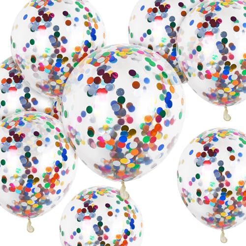 Bunte Konfetti-Luftballons, 50 Stück, 30,5 cm, starke dicke Ballons für Geburtstage, Kinderpartys, Hochzeiten, Babypartys, Veranstaltungen, Dekorationen, Zubehör (bunte Konfetti-Ballons) von HYKJNBW