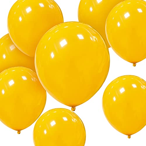 HYKJNBW Gelbe Luftballons, 30,5 cm, 50 Stück, Starke Dicke Latex-Ballons, Rund, Helium-Ballon für Geburtstag, Kinderparty, Hochzeiten, Dekorationen, Zubehör von HYKJNBW