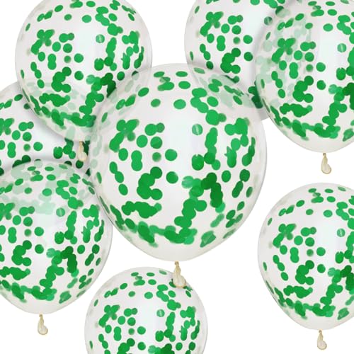 Grüne Konfetti-Luftballons, 50 Stück, 30,5 cm, Party-Ballons, starke dicke Ballons für Geburtstag, Kinderparty, Hochzeiten, Babypartys, Veranstaltungen, Dekorationen, Zubehör (grüne Konfetti-Ballons) von HYKJNBW