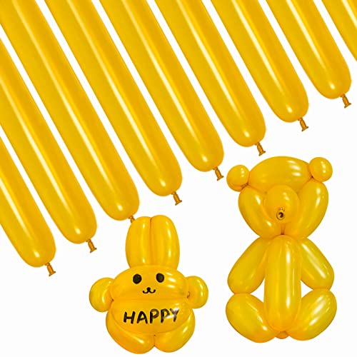 HYKJNBW Magische Luftballons zum Verdrehen von Tieren, Hochzeits- und Geburtstagsparty-Dekoration, 100 Stück (Gold) von HYKJNBW
