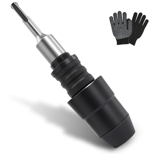 SDS-Plus auf SDS-Max Adapter für Bohrhämmer, HYLEBOR 8-1/4 Zoll langer Adapter aus legiertem Stahl mit rutschfesten Handschuhen, kompatibel mit SDS-Max-Bits, verbesserte Bohrhammerleistung von HYLEBOR