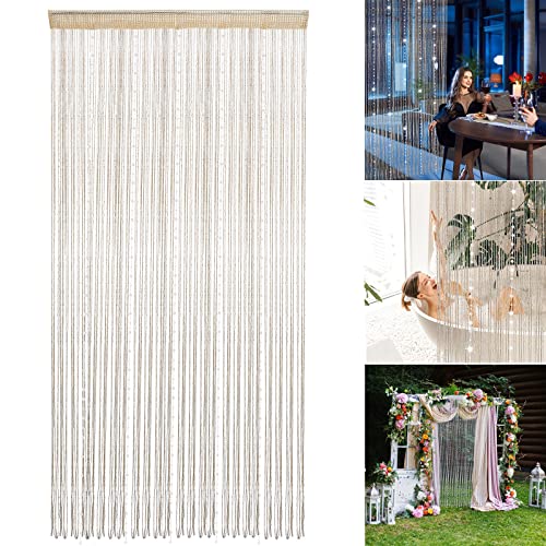 HYLOOD 190 x 91 cm Glitzer-Fransen-Vorhänge, Kristall-Quasten-Bildschirm, Perlenschnur, Band, Faden, Fransen, dekorativer Türschnurvorhang für Hochzeit, Zuhause HYLOOD 190 x 91 cm Glitzer-Fransen-Vorhänge, Kristall-Quasten-Bildschirm, Perlenschnur, Band, Faden, Fransen, dekorativer Türschnurvorhang für Hochzeit, Zuhause von HYLOOD
