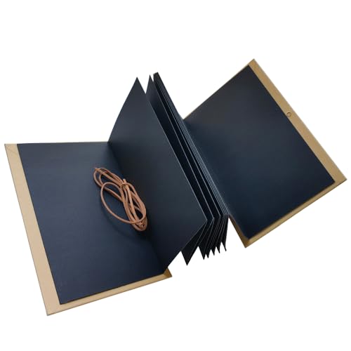 HYMAOME Scrapbook/Fotoalben, 15,2 x 20,3 cm, Reisetagebuch, Akkordeon-Faltstil, schwarze Seiten, kleine Scrapbook-Alben zum Hinzufügen von Bildern/Skizzen/Postkarten von HYMAOME