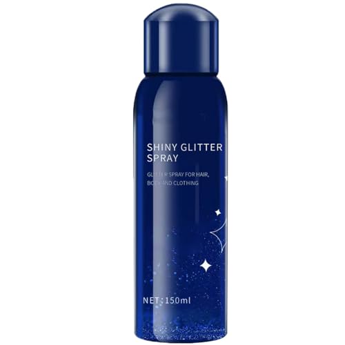 Langlebiger glänzender Körperglitterspray, vorübergehendes glänzendes Haarspray für Gesicht, Haare, Kleidung, schnell trocknendem Schimmer, Silber-Highlight-Pulver für Festival, Party (1Pcs) von HYPYXUS