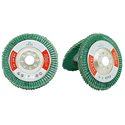 20 Stück 4 Zoll kalziniertes Schmirgelleinenrad 100 x 16 mm, 60er-Polierrad, verdicktes Laufrad-Polierblatt, Fächerscheiben for Winkelschleifer mit grünem Sand von HYQING