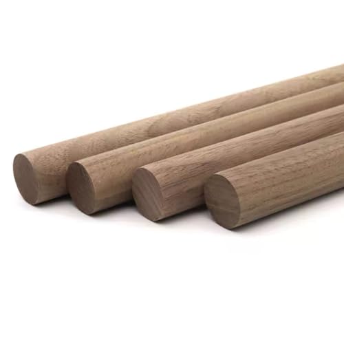 HYQING Walnuss-Dübelstangen, unbehandelt, rund, Holzstäbe for Basteln oder Flechten von Wandteppichen, Durchmesser 3–50 mm, Länge 500 mm(15mm*500mm*4pcs) von HYQING