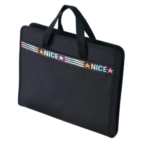 Aktenordner, Ordnerteiler, Erweiterbarer Aktenordner mit 13 Taschen und Griffen, tragbarer A4-Dokumentenablagekasten aus Segeltuch, Desktop-Organizer(Black) von HYQOUKLR