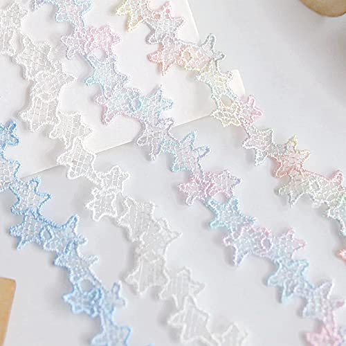 Applikationen, DIY-Nähzubehör, 5 Yard Weihnachtsstern Guipure-Spitzenbesatz Applikation 0,59 Zoll Nähen DIY Zubehör(3) von HYQOUKLR